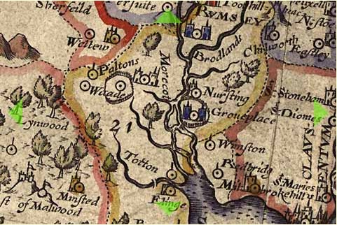 Nursling old Map Norden 1607