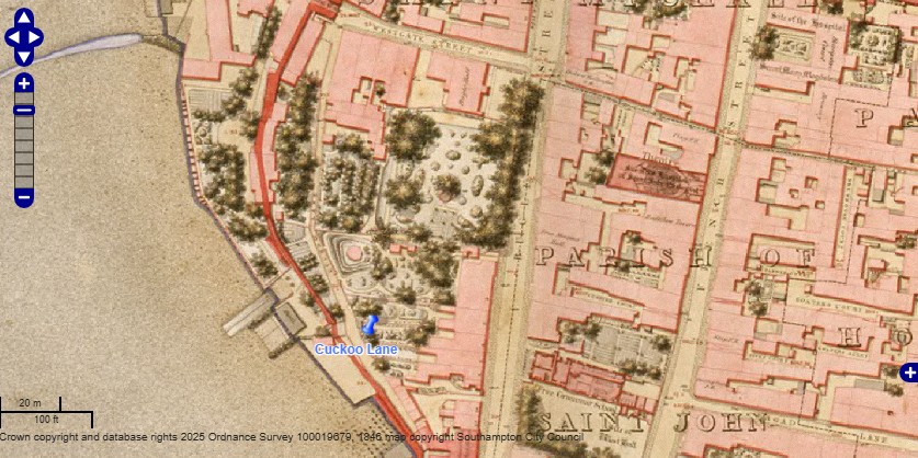OS 1846 Soton CC Map Cuckoo Lane