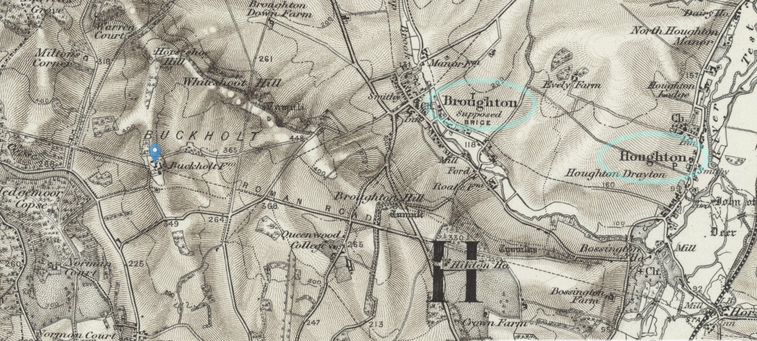 OS 1 inch Map Hills Broughton Buckholt Farm
