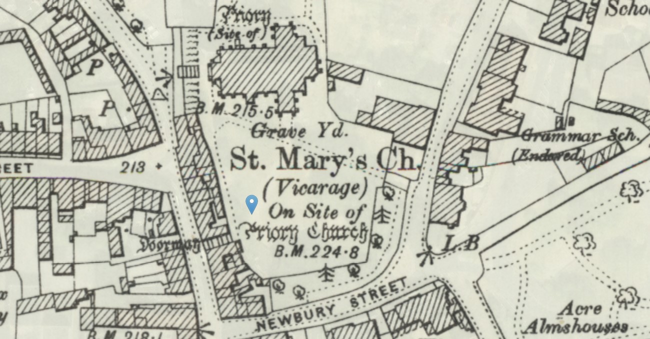OS 25 Map Andover Parish Church
