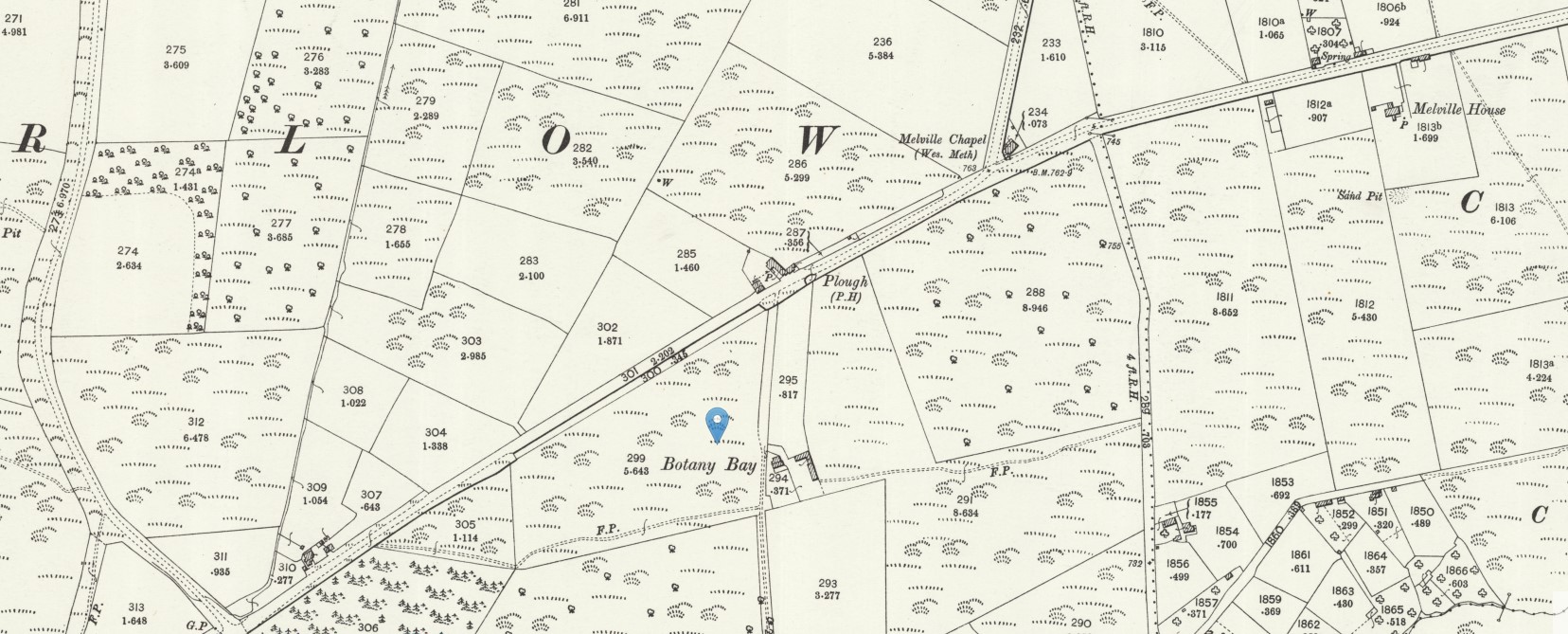 OS 25 Map Botany Bay Farlow