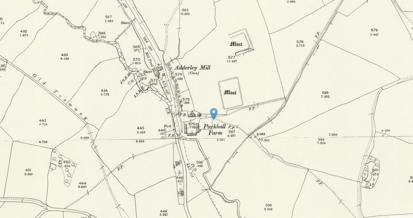 OS 25 Map Cheadle Parkhall Farm