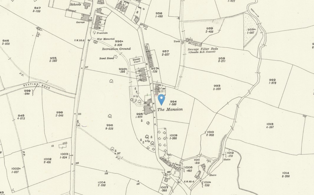 OS 25 Map Cheadle The Mansion