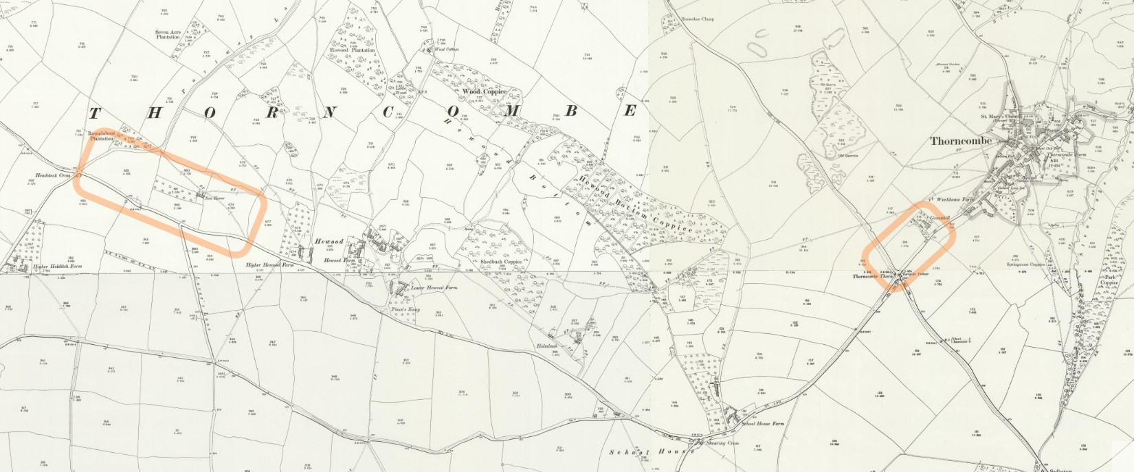 OS 25 Map Thorncombe plots George Biddlecombe