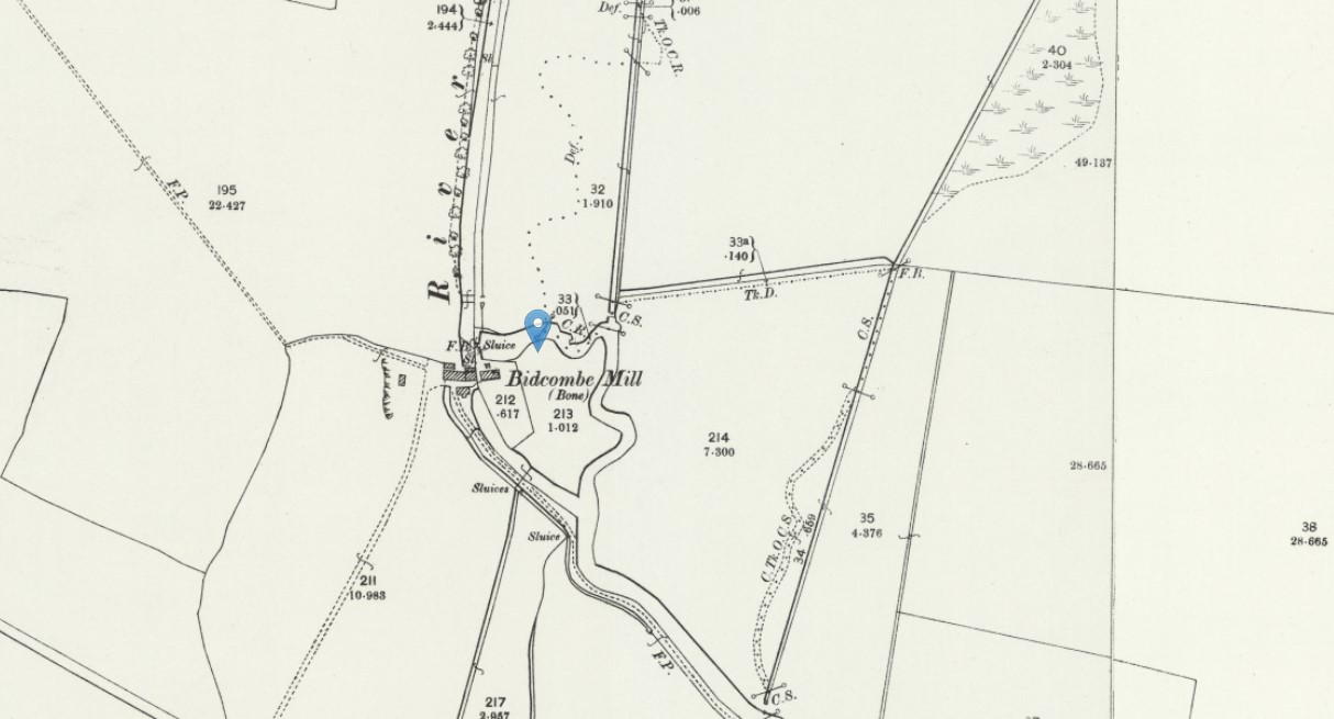 OS 25 Old Map Bidcombe Mill Dorset