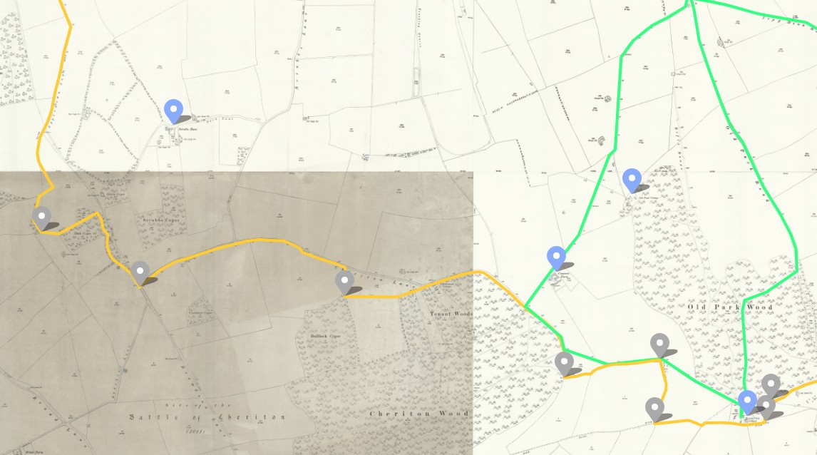OS 25 Old Map Bishops Sutton Parish Boundary Hampshire C