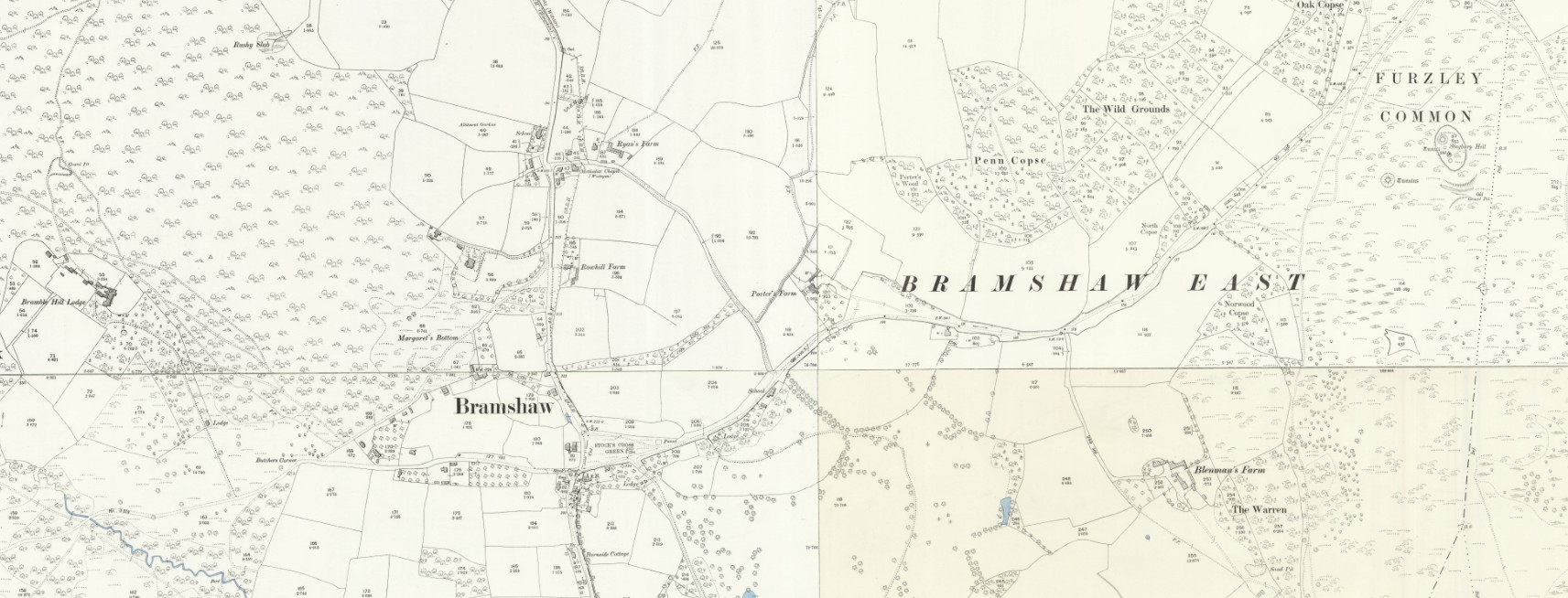 OS 25 Old Map Bramshaw Hampshire