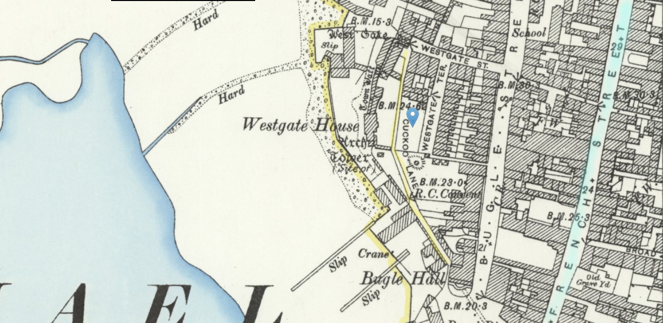 OS 25 Old Map Cuckoo Lane Southampton
