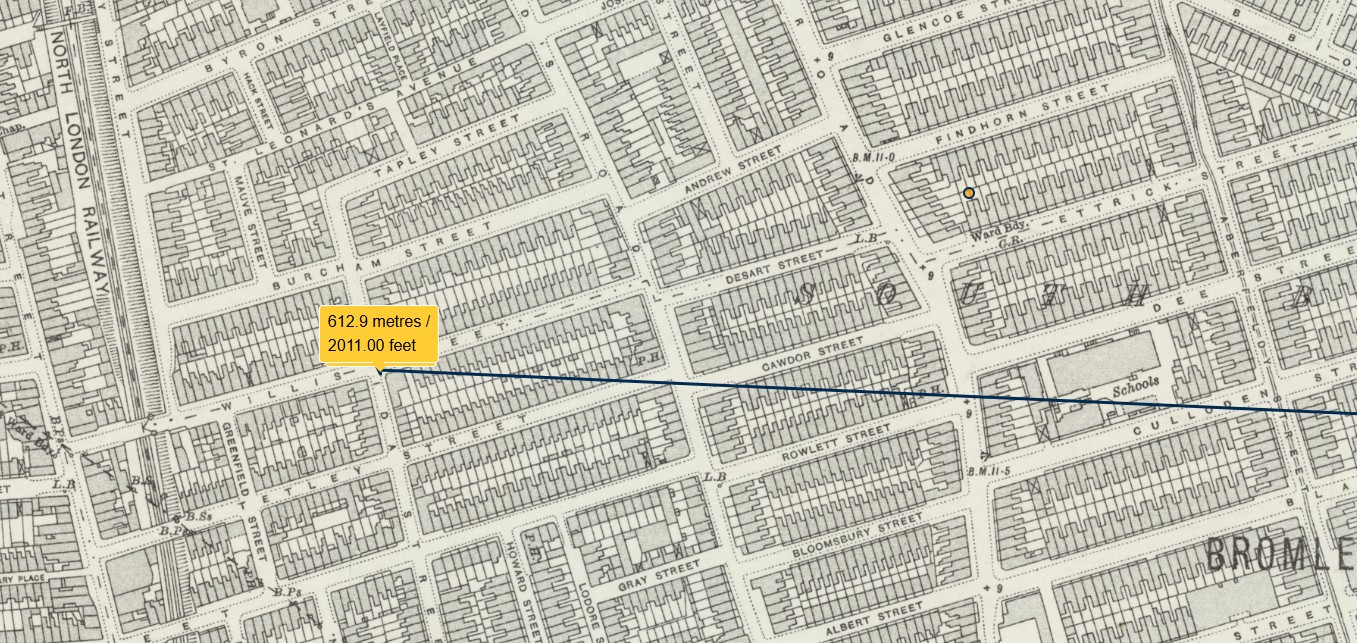 OS 25 Old Map East India Dock Willis Street B