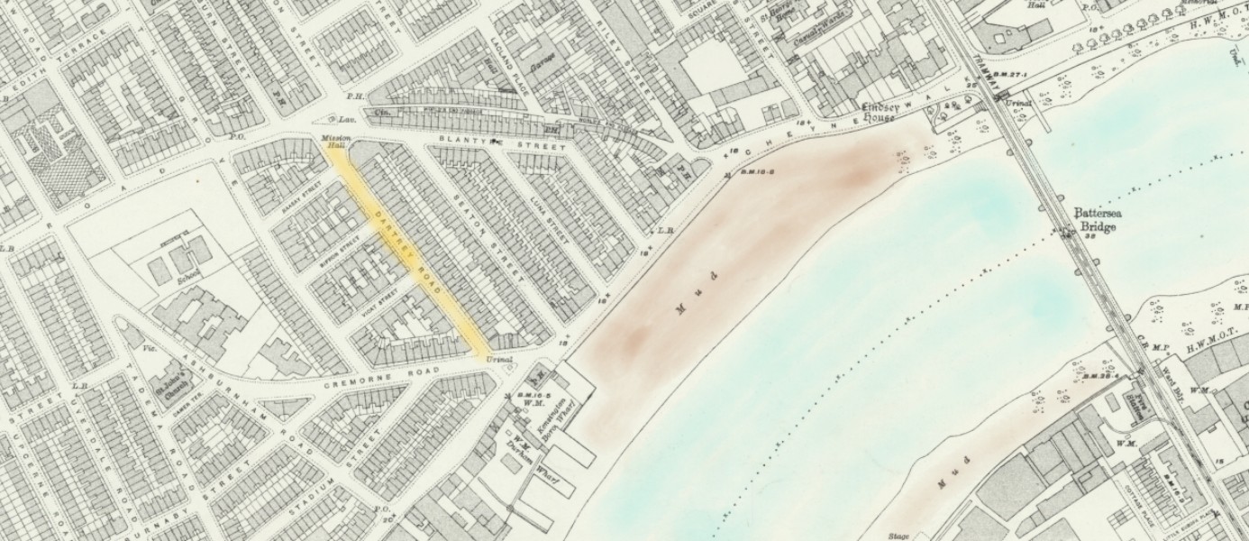 OS 25 Old Map Fulham Dartrey Road