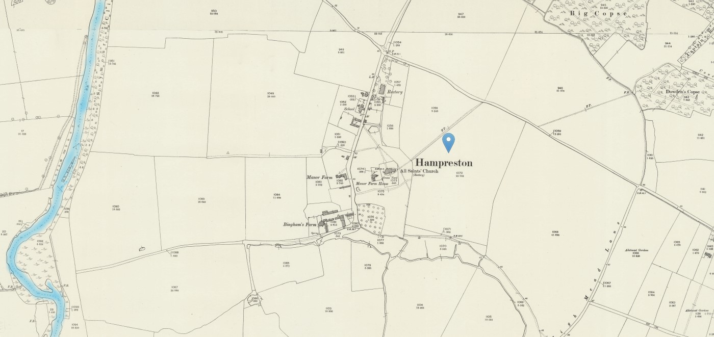 OS 25 Old Map Hampreston Dorset