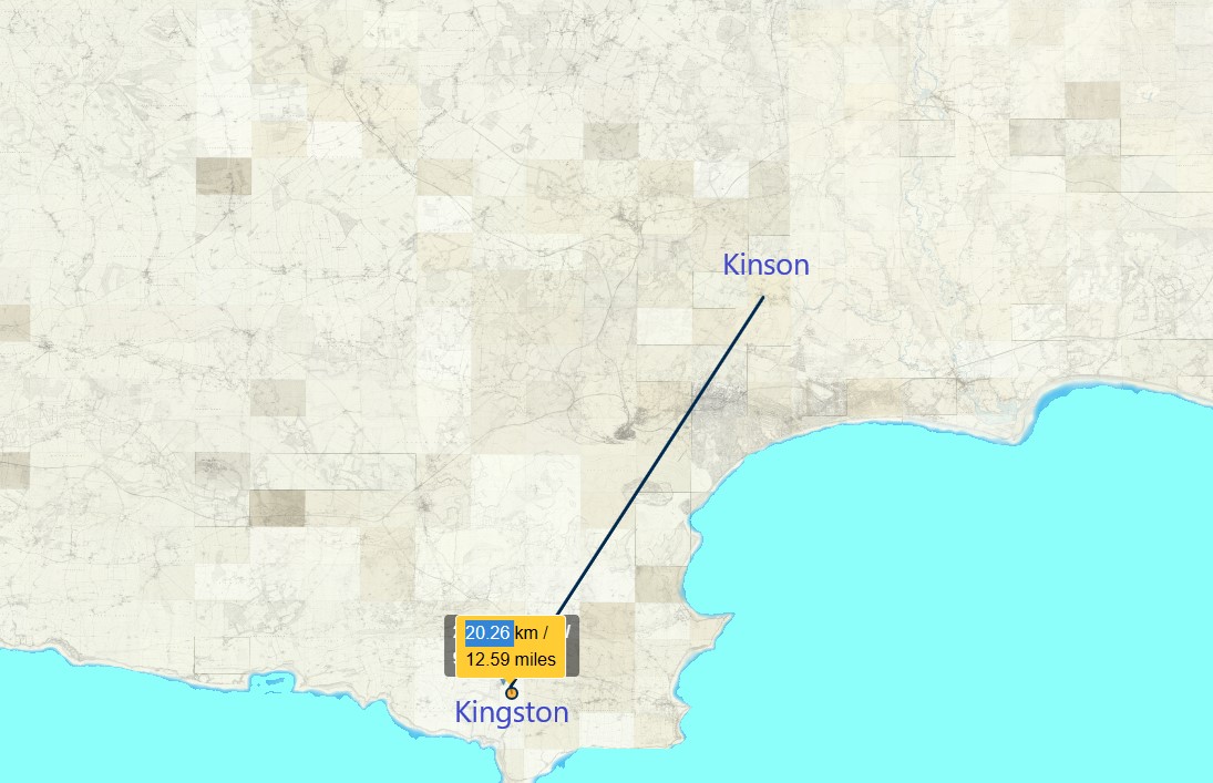 OS 25 Old Map Kingston Kinson Dorset