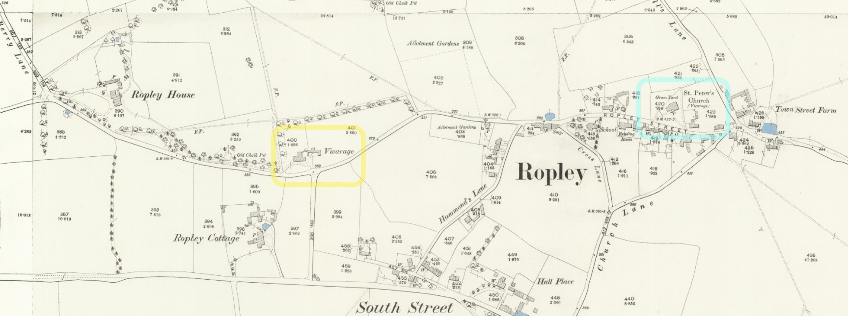 OS 25 Old Map Ropley