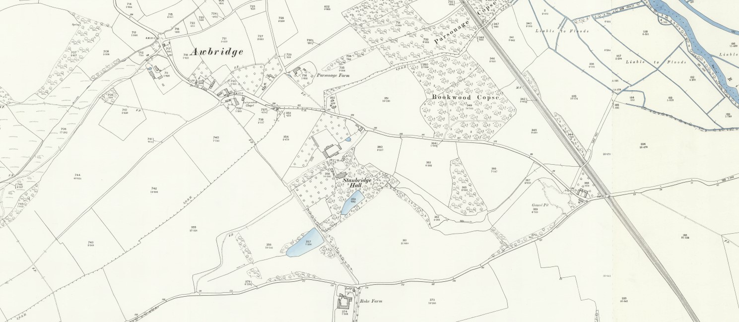 OS 25 Old Map Stanbridge Hall Awbridge