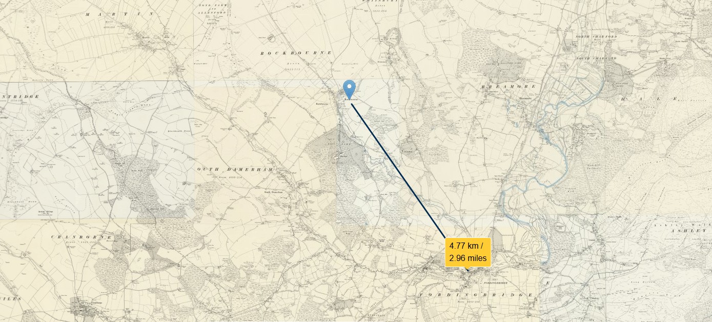 OS 6 Old Map Rockbourne Hampshire