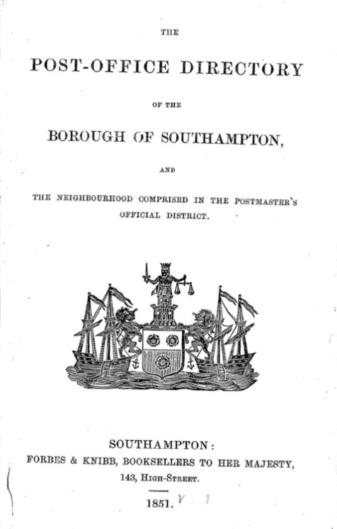 PO Dir Soton Title Page 1851