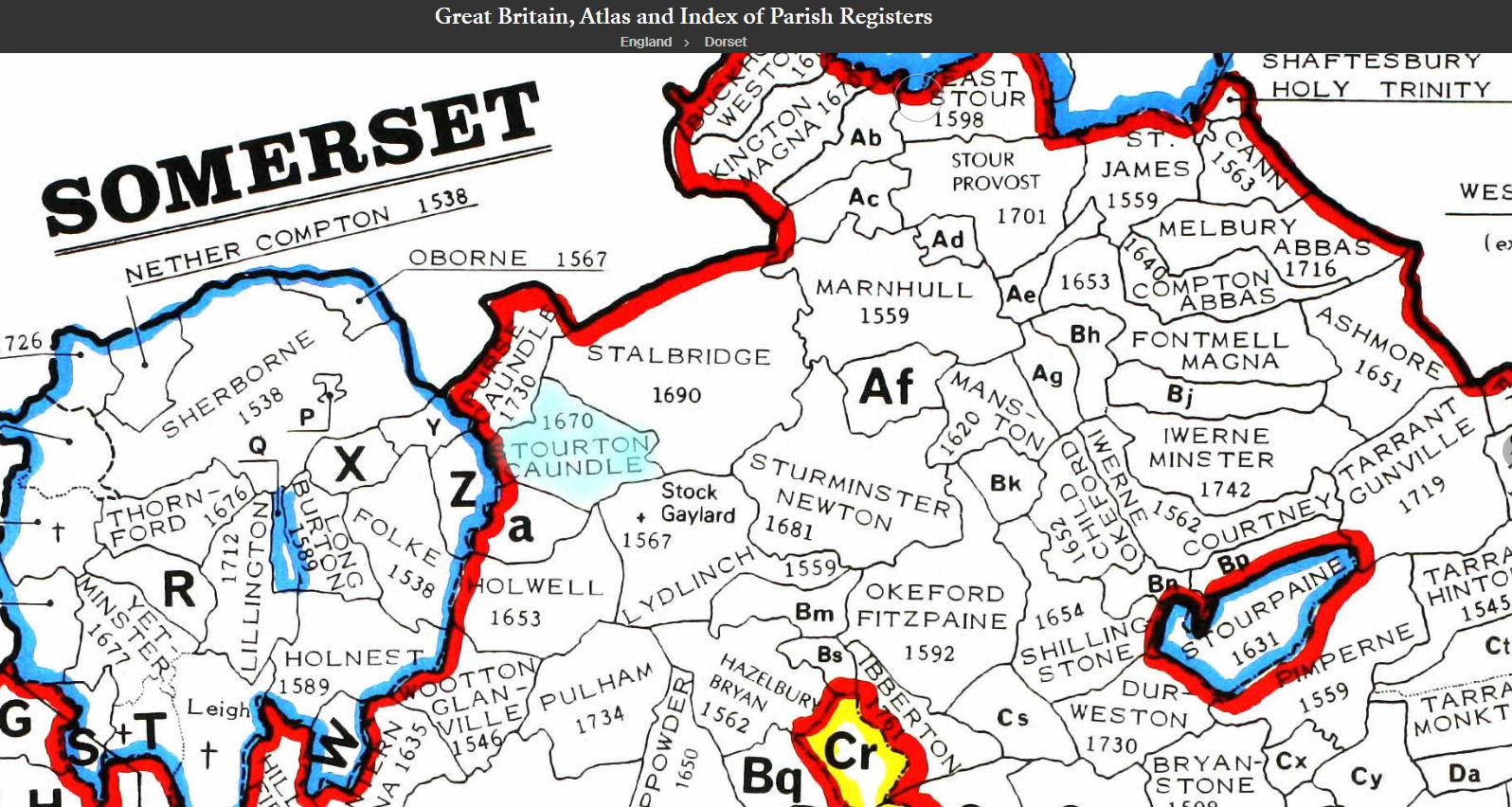 Parish Map Dorset Stourton Caundle