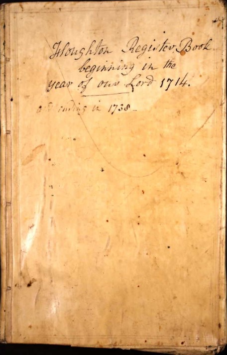 Parish Register Houghton Front Cover 1714 1738