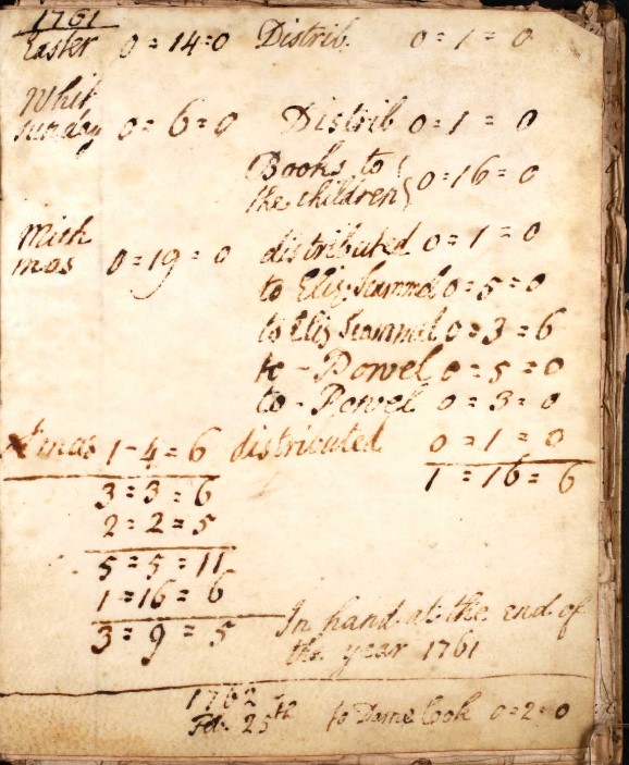 Parish Register Nursling Disb 1761