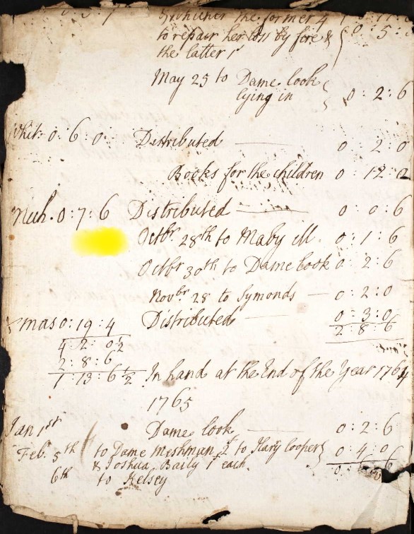 Parish Register Nursling Disb 1764