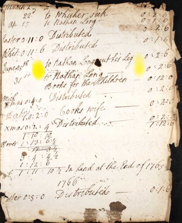 Parish Register Nursling Disb 1765