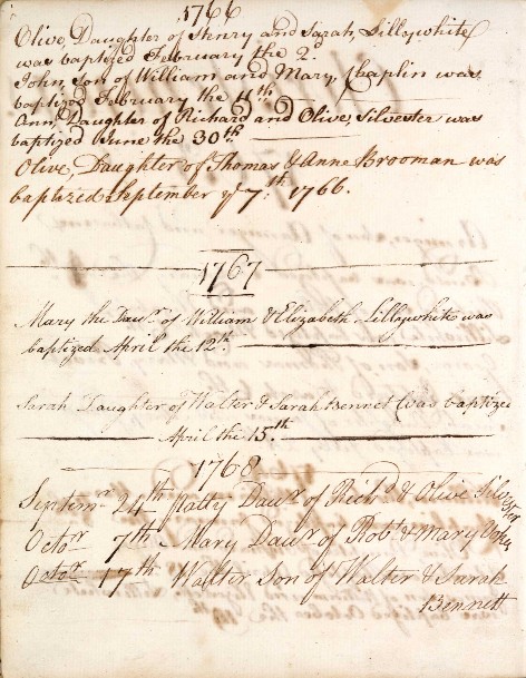 Parish Register Priors Dean Baptisms and Burials 1763 1812 D