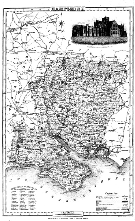 Pigots Directory of Hampshire 1844 Hampshire Map