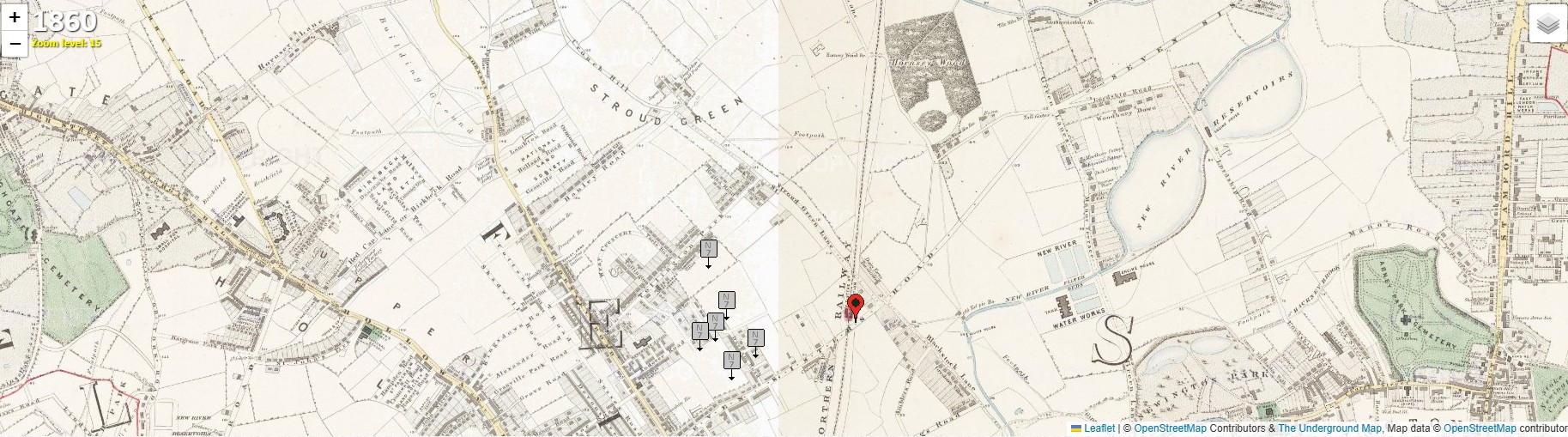 The Underground Map Stroud Green 1860