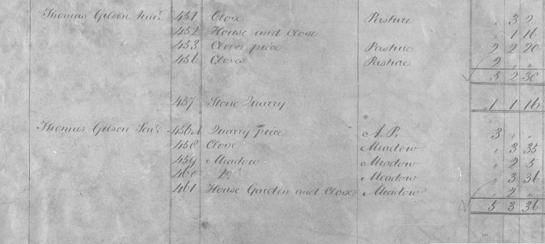 Tithe Apportionment Nine Springs Bitterley Thomas Gilson