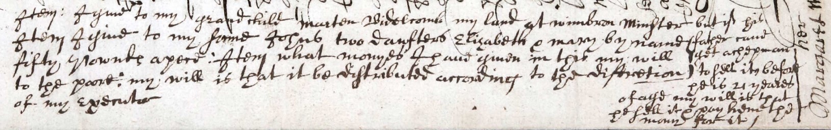 Will of Richard Biddlecomb of Merrytown part 4 of 4