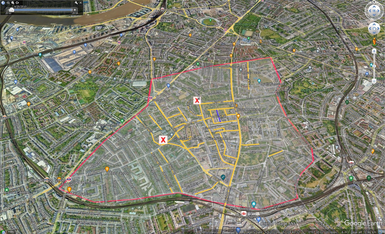 Catchment area for St Michaels School Lambeth