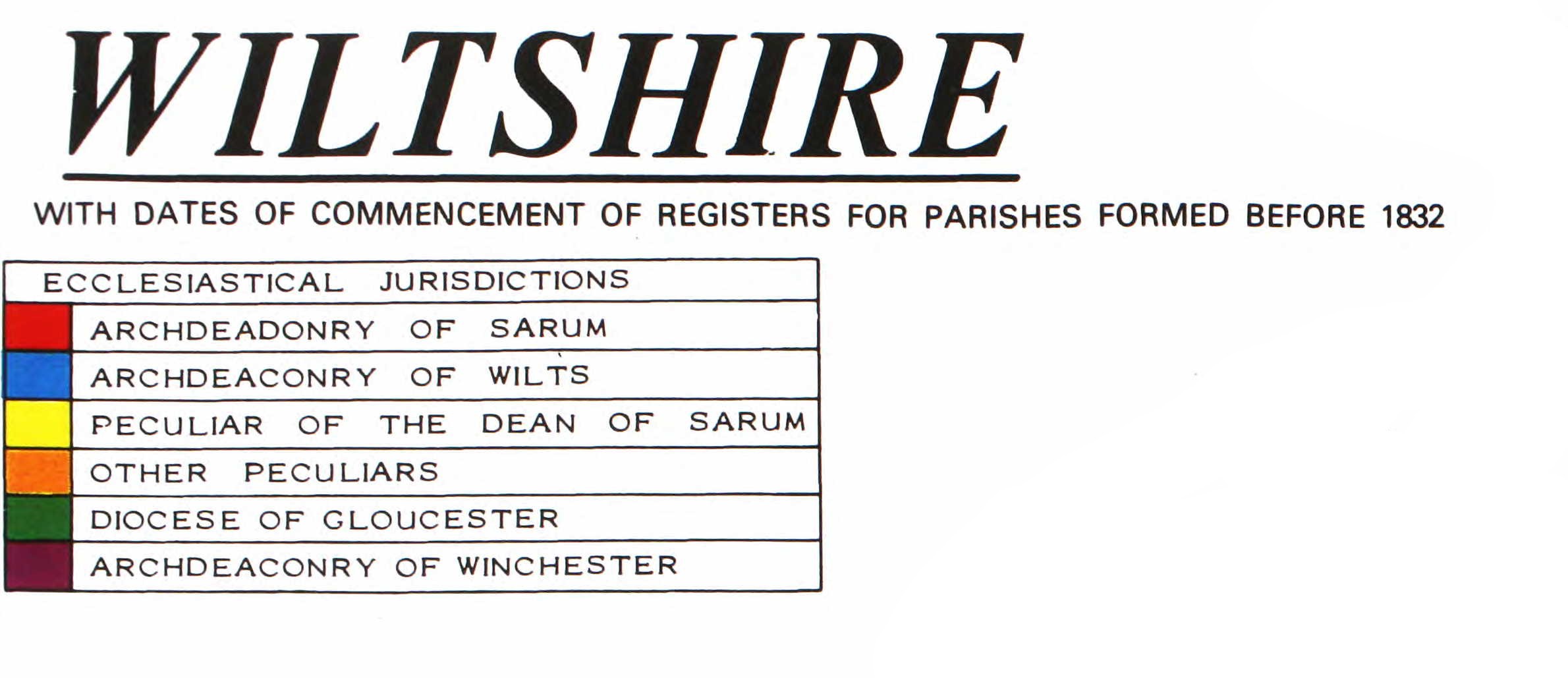 County Parish map Wiltshire Colour Key