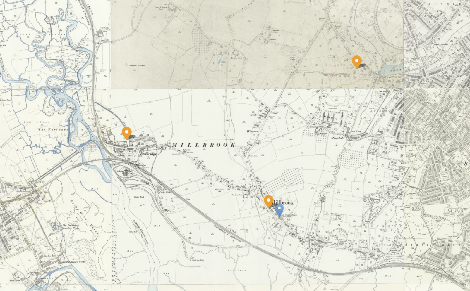 Domesday Book Places in Mansbridge OS 25inch three