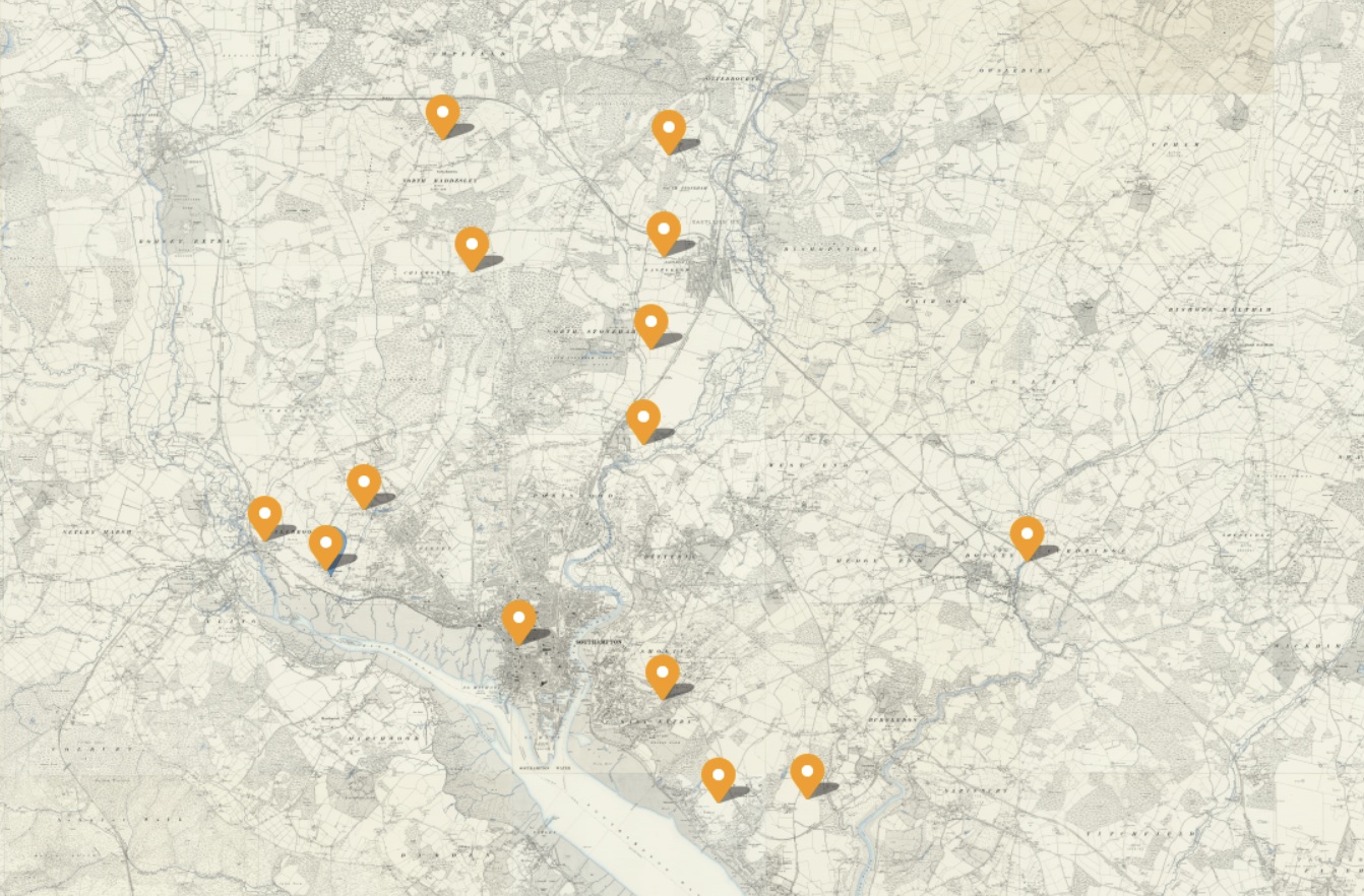 Domesday Book Places in Mansbridge OS 6inch