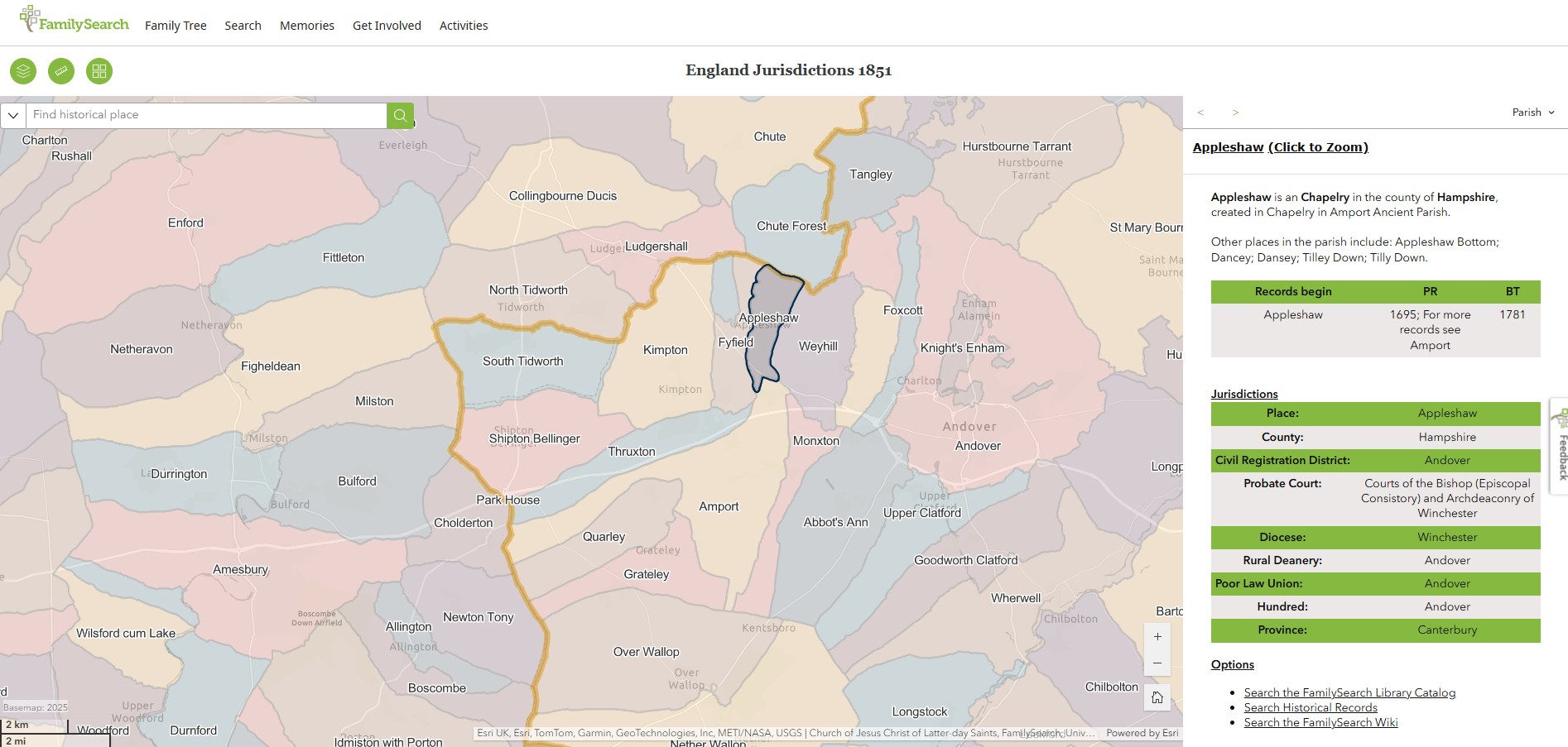 England Jurisdictions 1851 Appleshaw 1