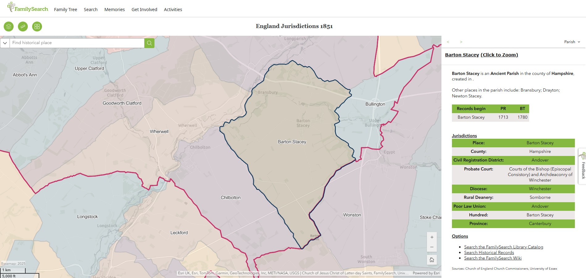 England Jurisdictions 1851 Barton Stacey 1