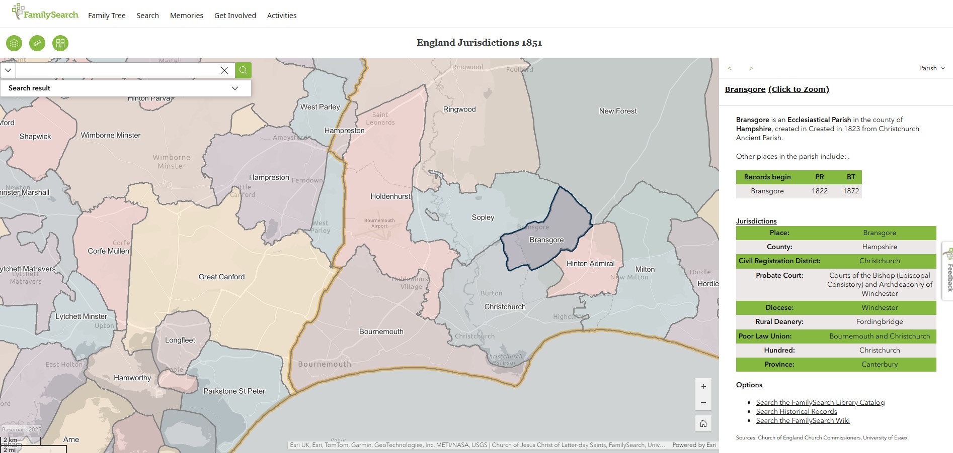 England Jurisdictions 1851 Bransgore 1