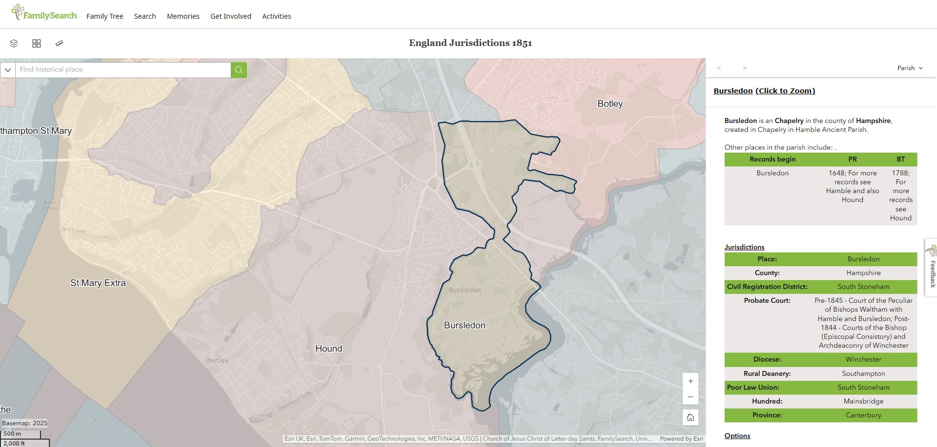 England Jurisdictions 1851 Bursledon 1