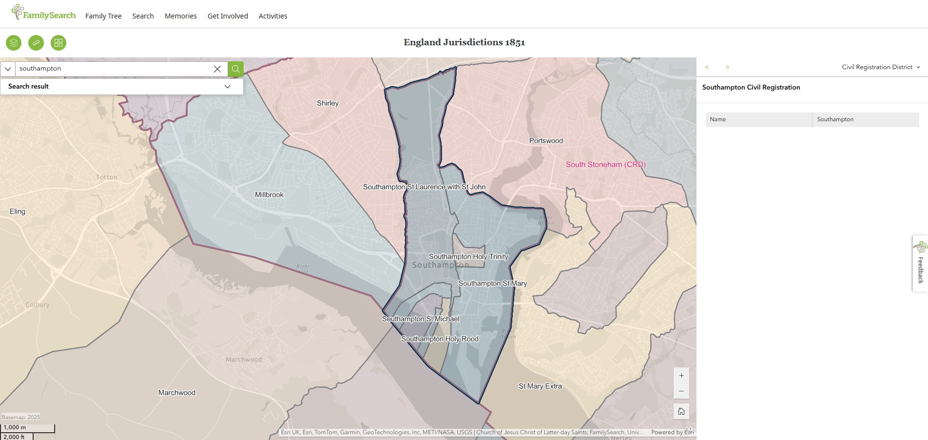 England Jurisdictions 1851 CRD Southampton 1