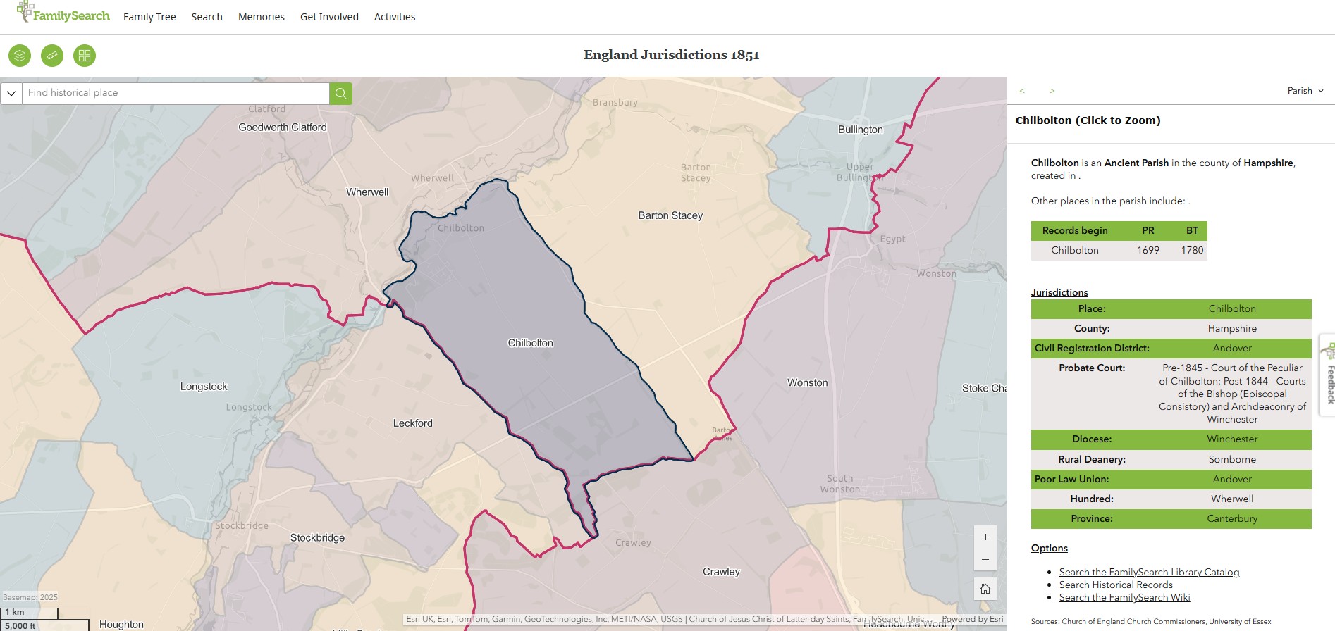 England Jurisdictions 1851 Chilbolton 1