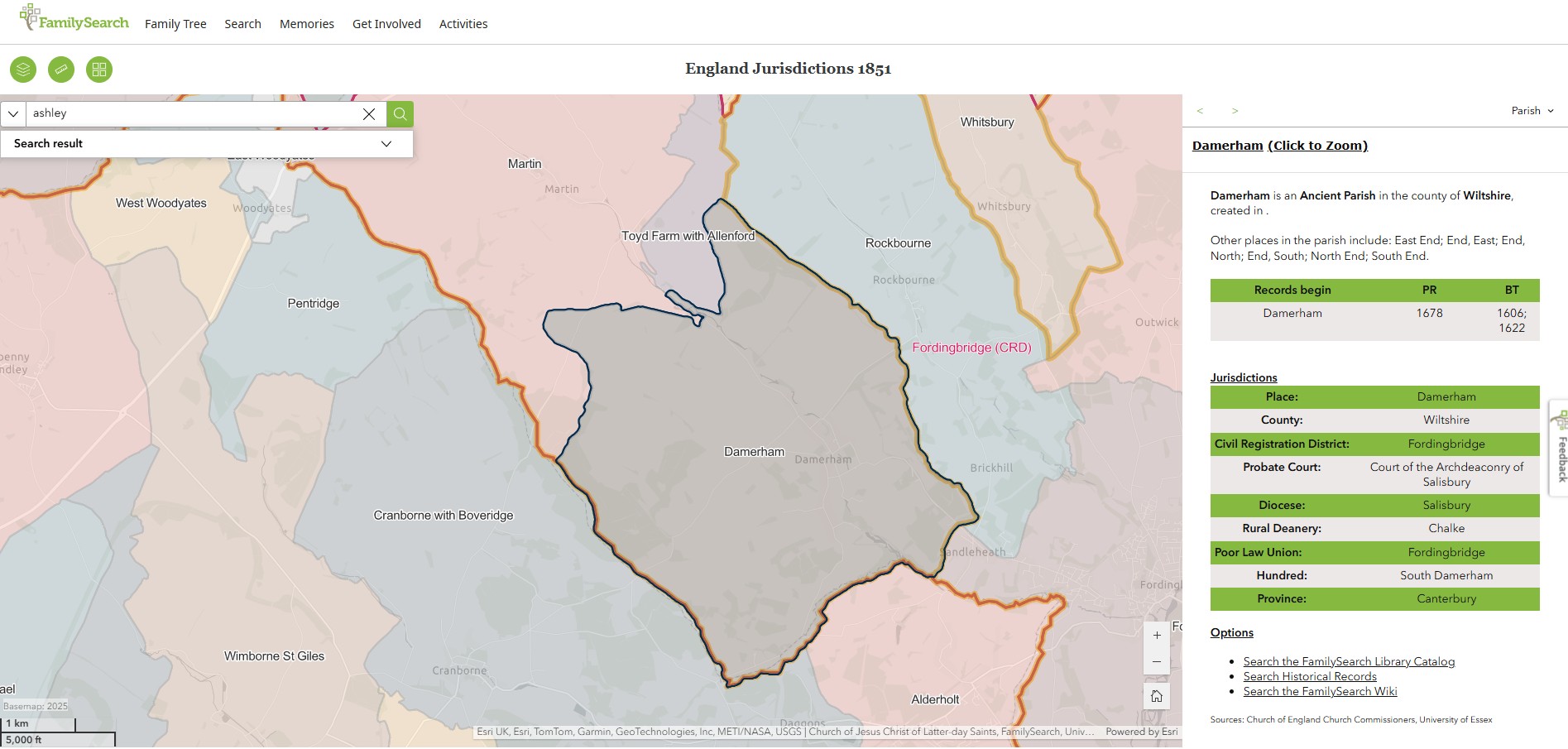 England Jurisdictions 1851 Damerham 1