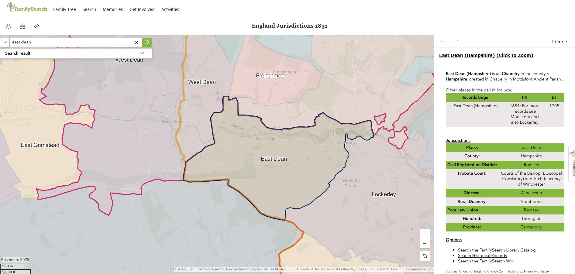 England Jurisdictions 1851 East Dean 1