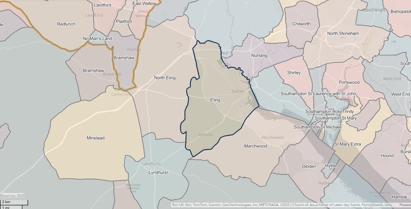 England Jurisdictions 1851 Eling 2