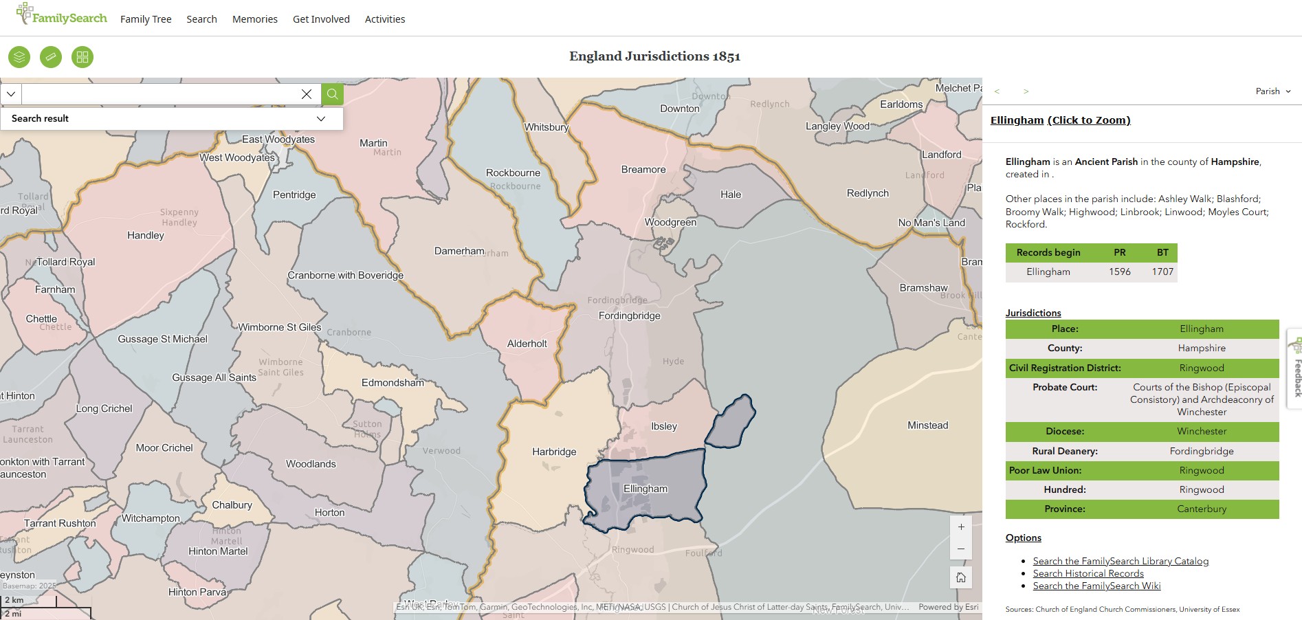 England Jurisdictions 1851 Ellingham 1