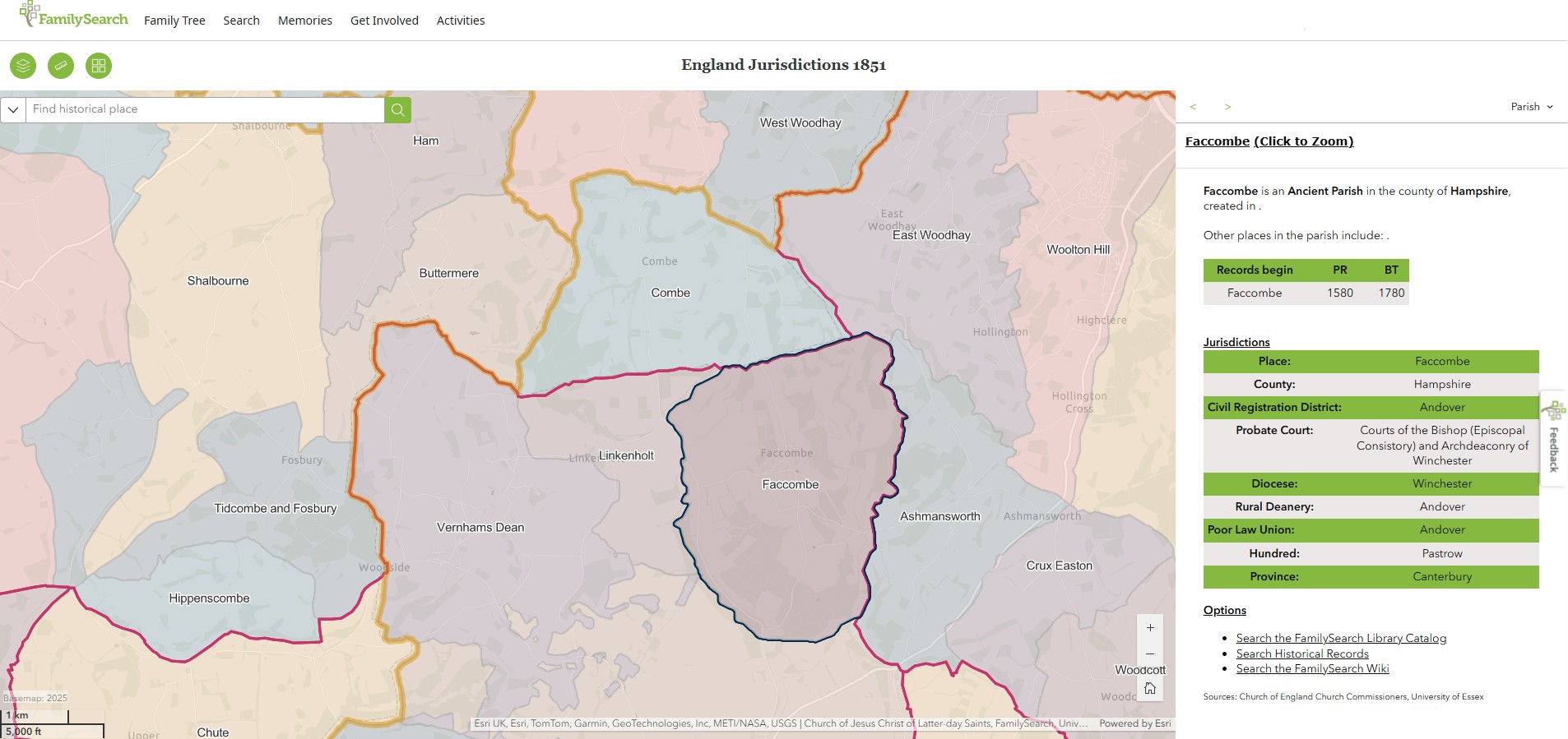 England Jurisdictions 1851 Faccombe 1
