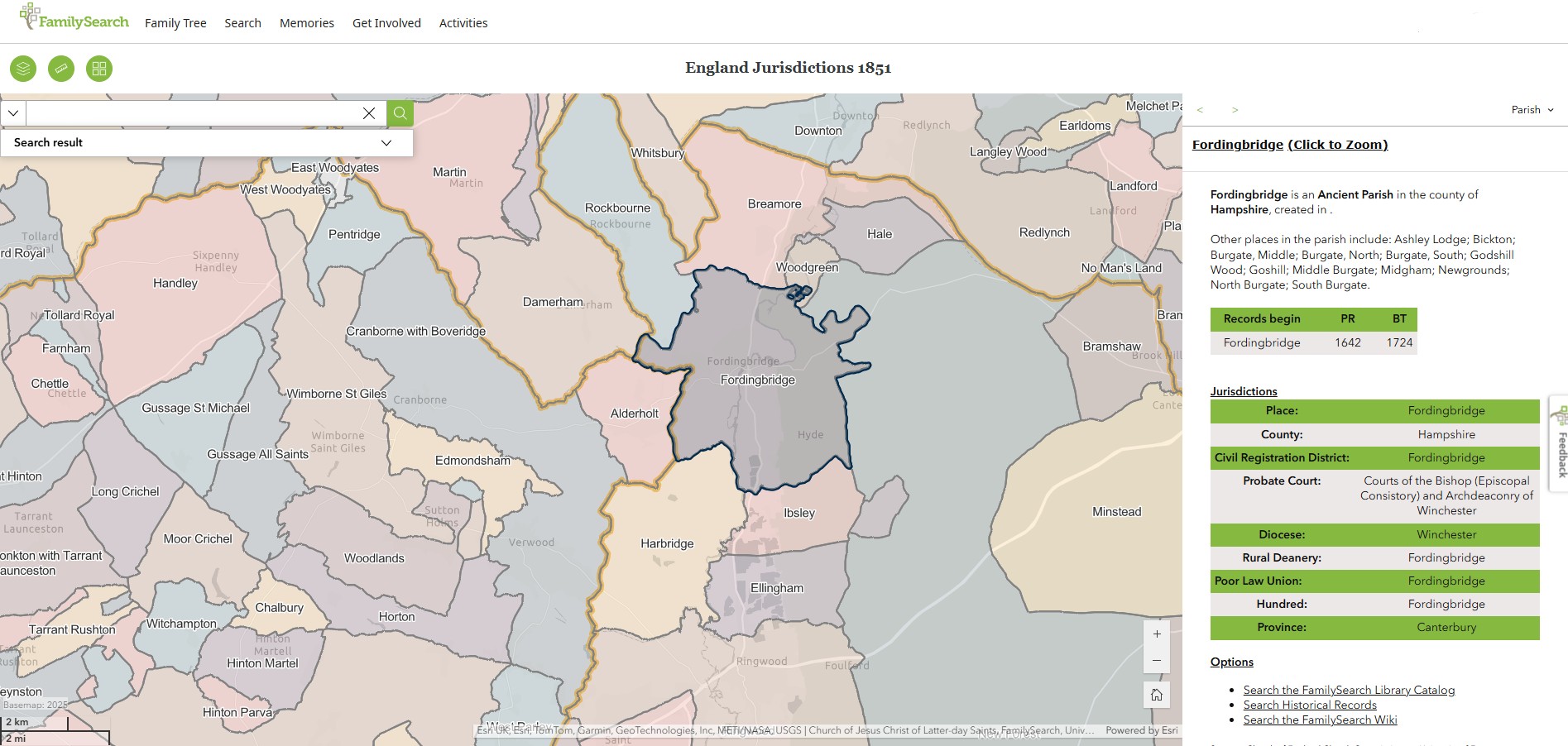 England Jurisdictions 1851 Fordingbridge 1