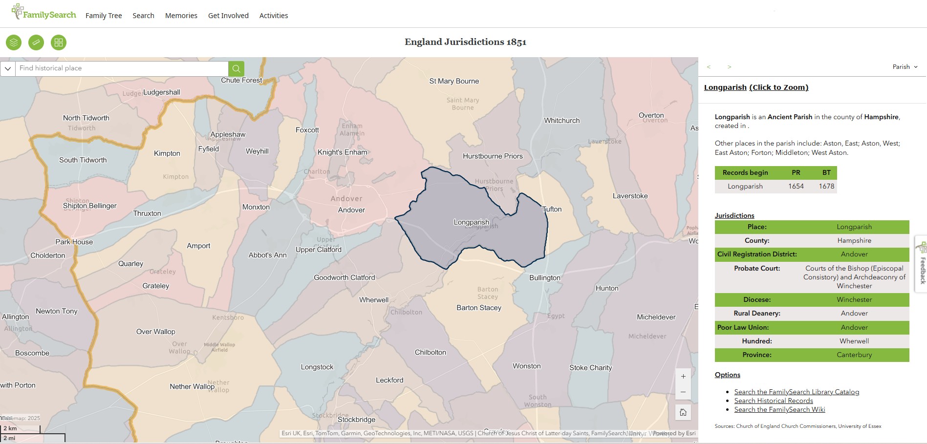 England Jurisdictions 1851 Longparish 1