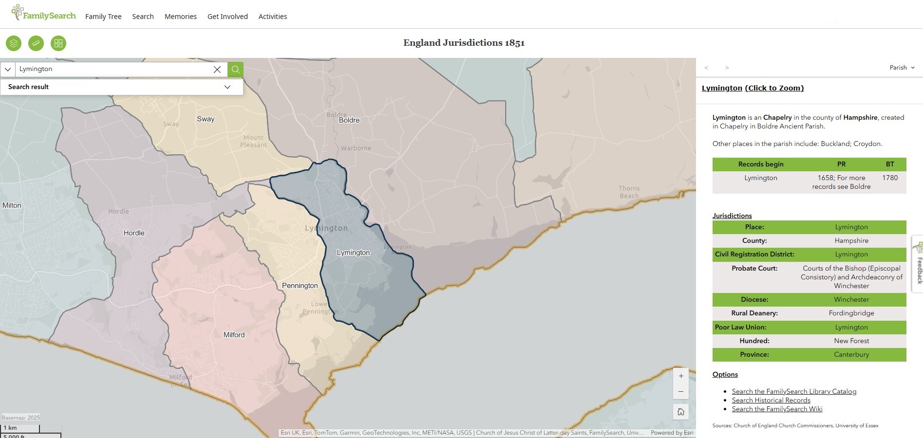 England Jurisdictions 1851 Lymington 1