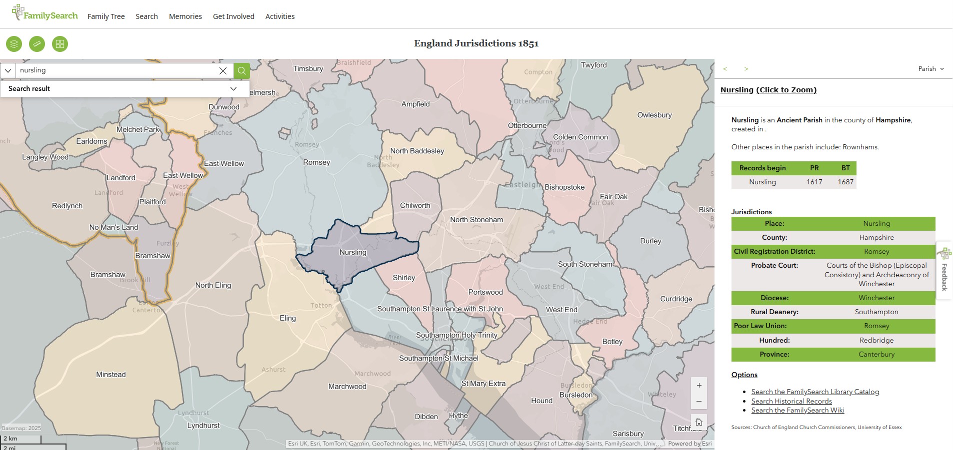 England Jurisdictions 1851 Nursling 1