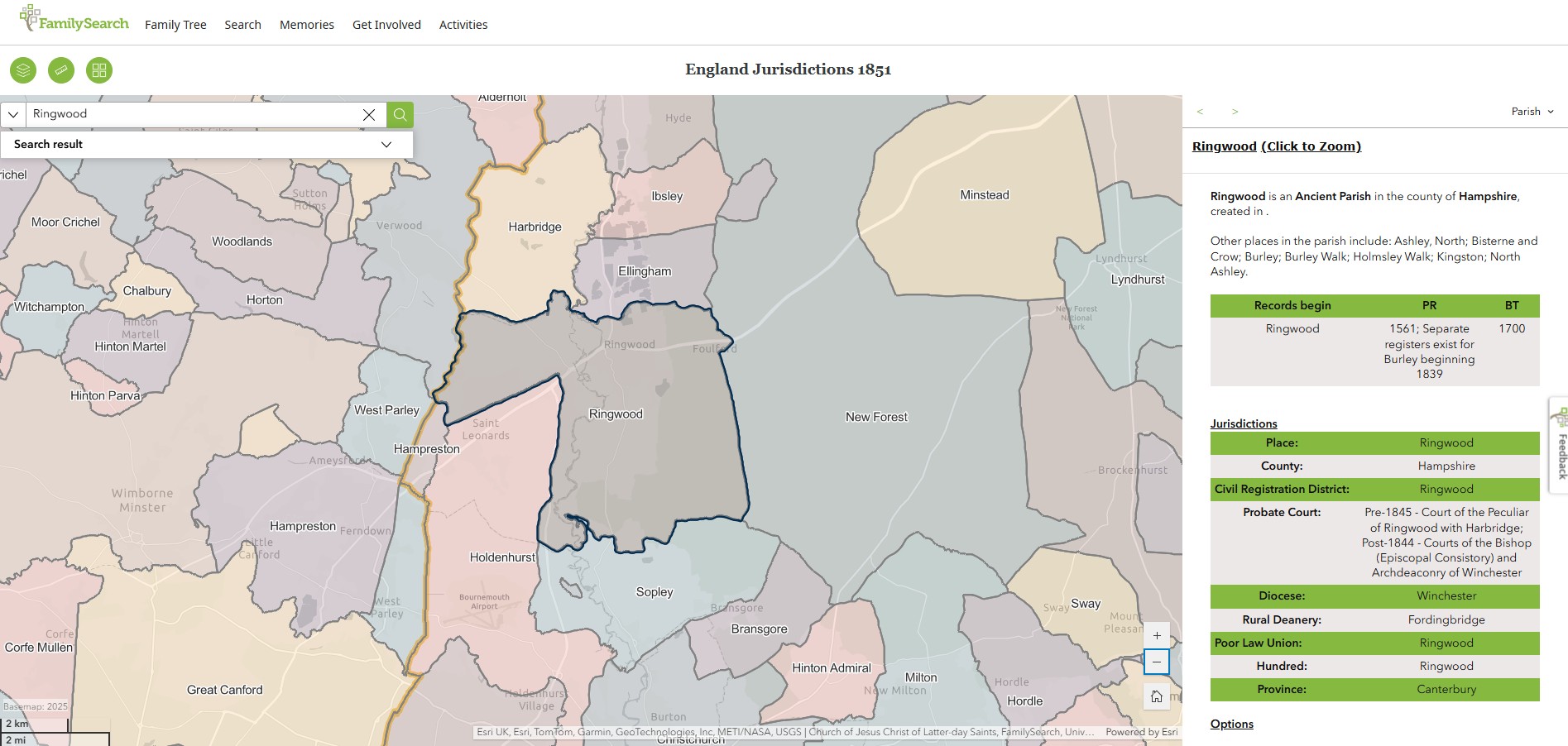 England Jurisdictions 1851 Ringwood 1